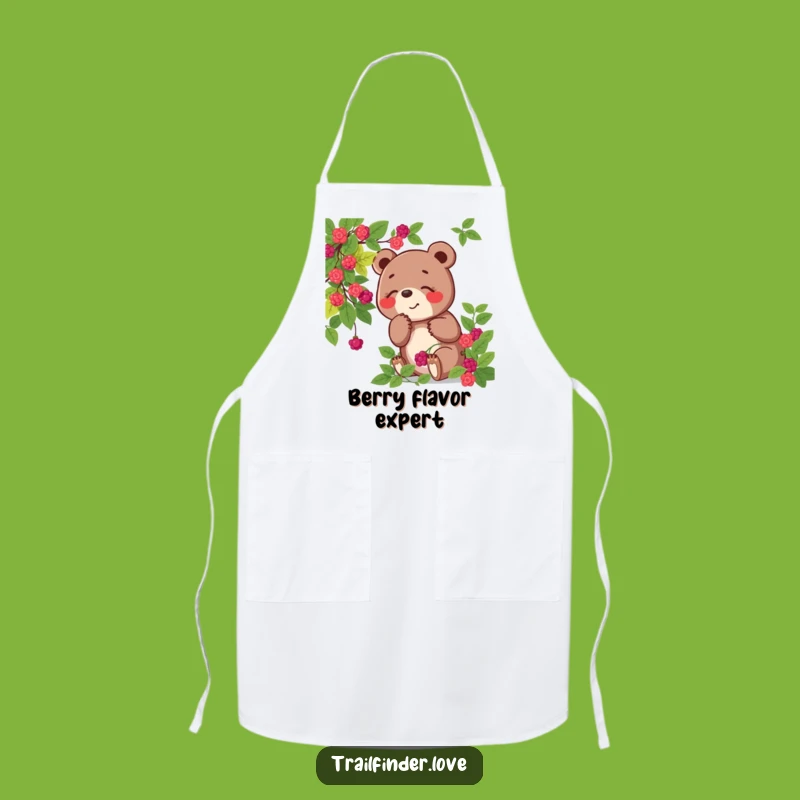 Funny Bear Apron: Berry Sniffing Chef - Woodland & Kitchen Humor Gift