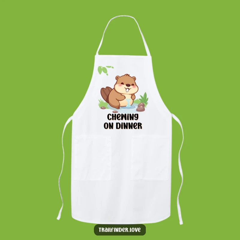 Funny Beaver Apron: Enjoy Relaxed Cooking with this Contented Wildlife Design