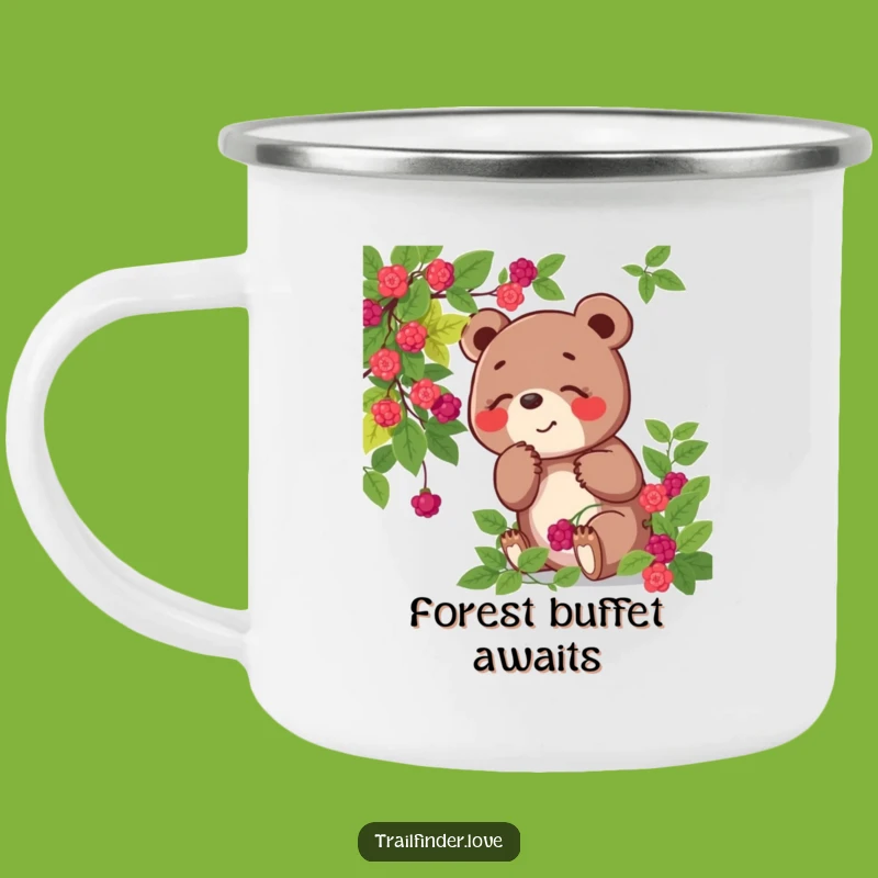 Funny Bear Camping Mug: Berry Sniffing Adventure - Durable & Hilarious Woodland Gift