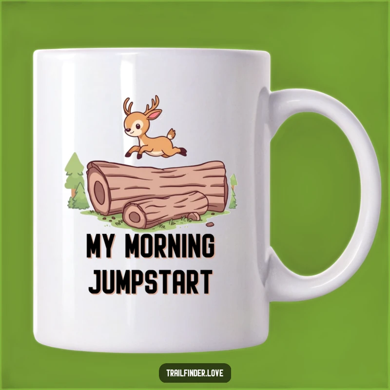 Funny Leaping Deer Mug: Energetic Wildlife Art, Perfect Funny Gift for Nature Lovers