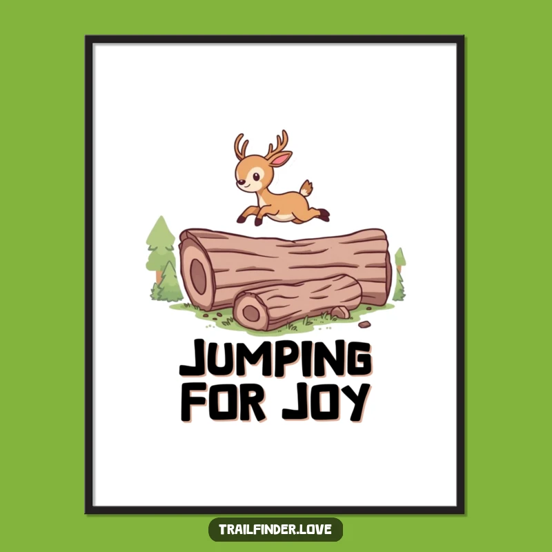 Funny Leaping Deer Digital Print: Energetic Wildlife Art for Instant Humorous Decor