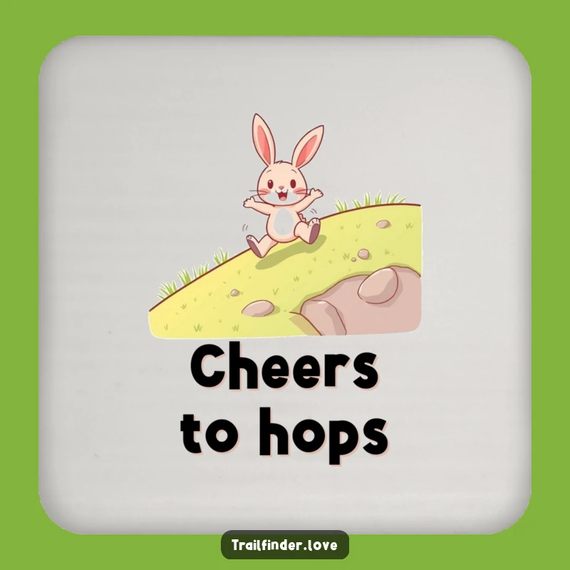 Funny Rabbit Coaster: Uphill Hopper Character Drink Protector, Charming Funny Gift