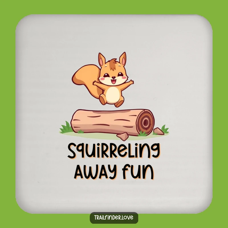 Funny Squirrel Coasters (Set of 4): Leaping Fun - Quirky Woodland Decor Gift