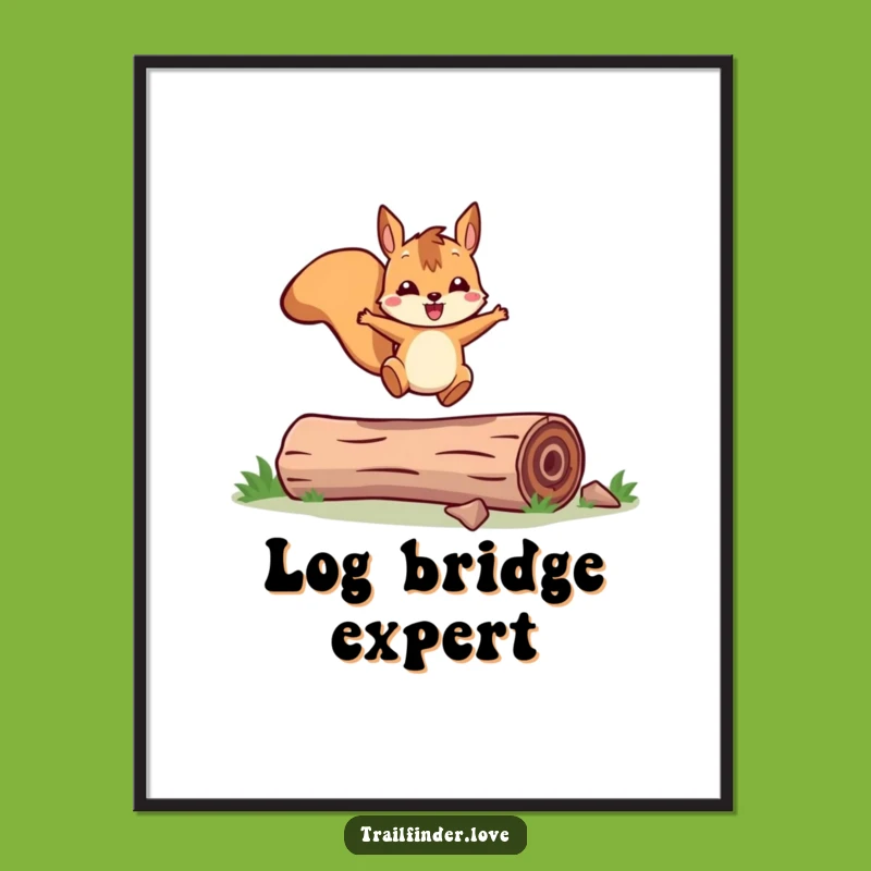 Funny Squirrel Poster: Joyful Leap Art - Whimsical Woodland Decor Gift