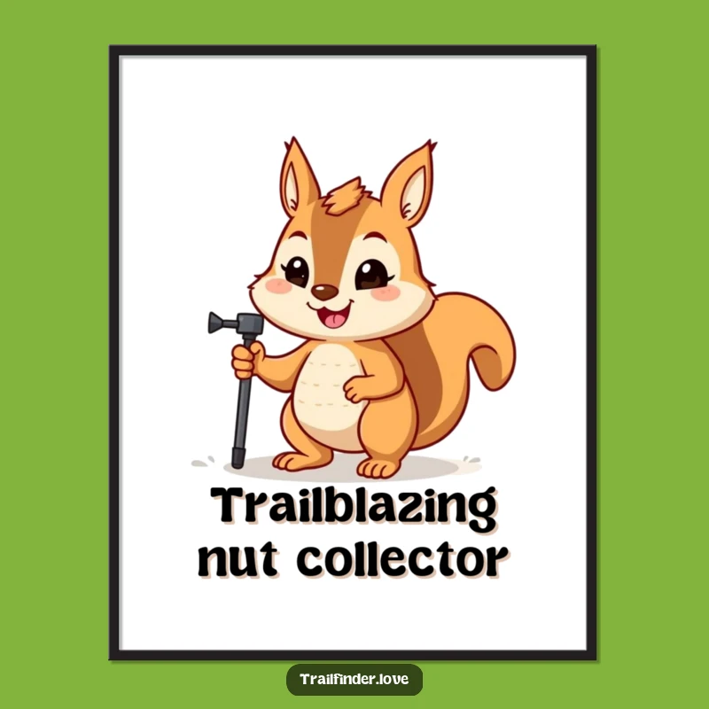 Funny Squirrel Hiker Poster: Bring Determined Nature Art Home