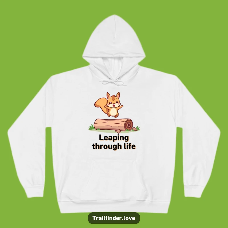 Cozy Funny Squirrel Hoodie: Leaping Adventure Comfort - Warm Woodland Gift