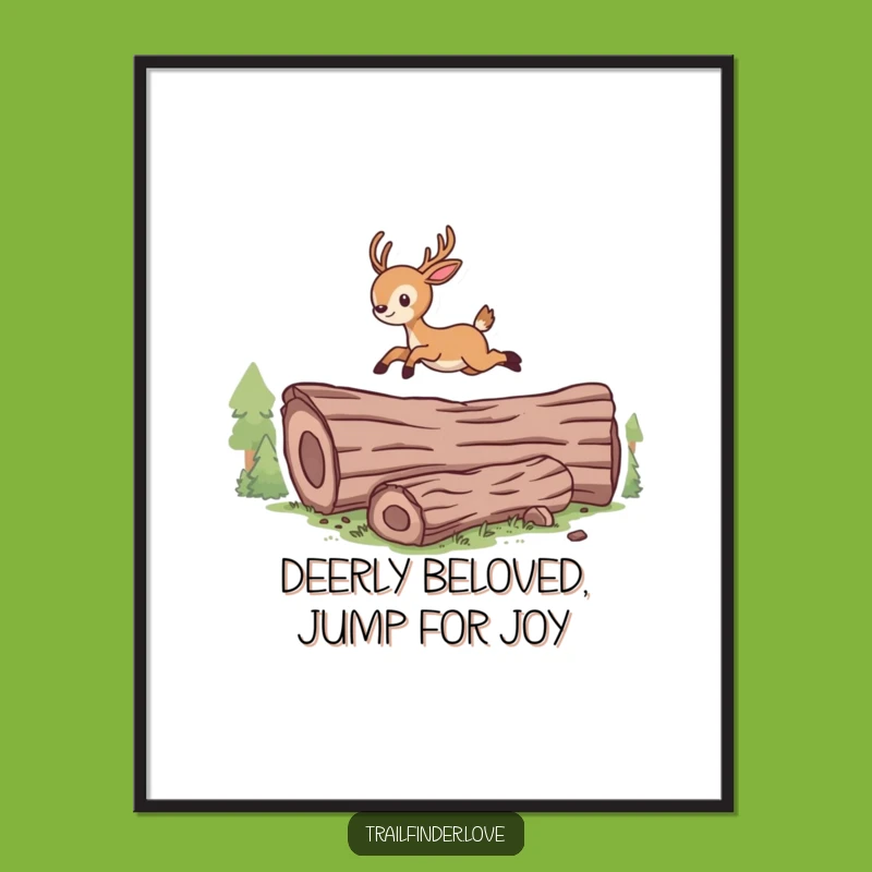 Funny Free Printable Wall Art: Energetic Deer's Leap, Downloadable Art for a Laughing Home!