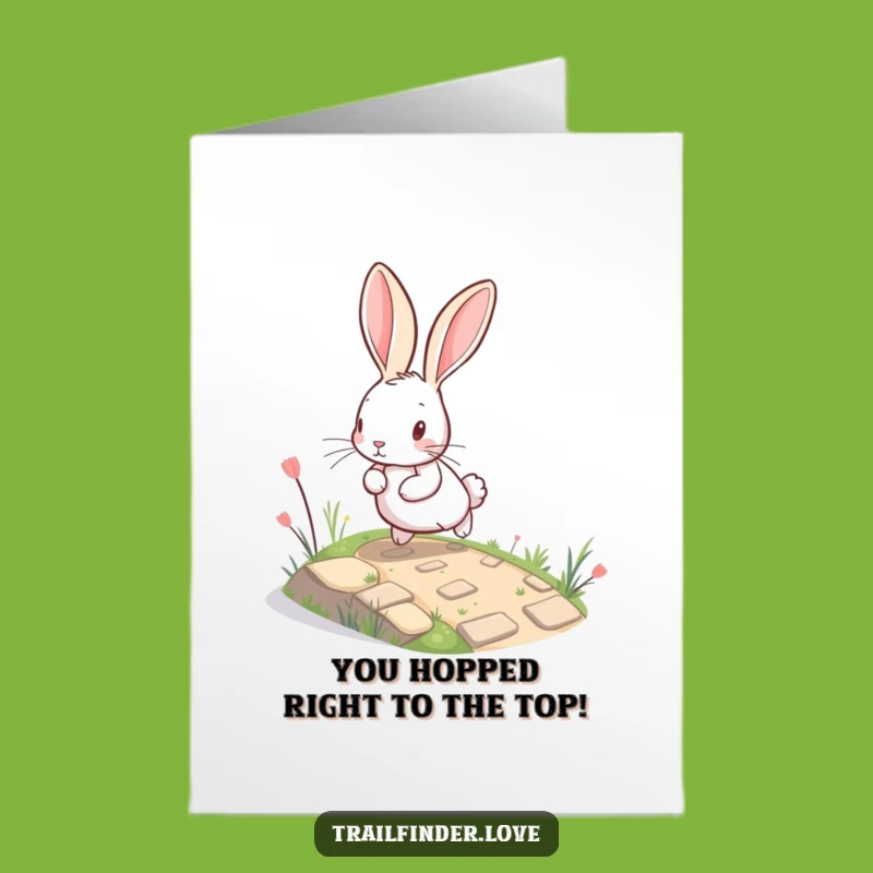 Free Printable Congrats Card: Playful Rabbit's Big Leap, Funny Downloadable Success Gift!