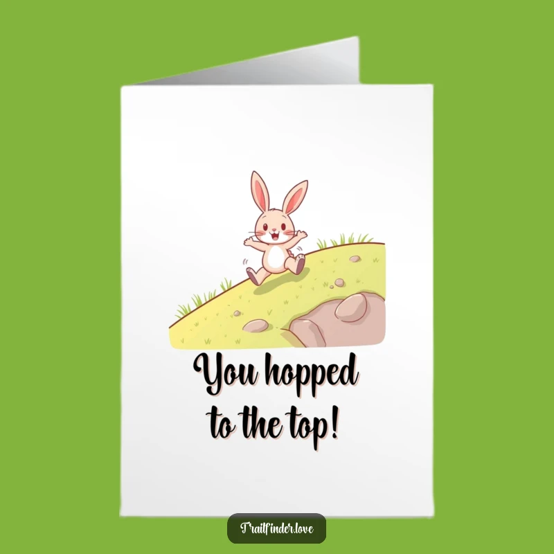 Free Printable Congrats Card: Funny Rabbit Hopping, Downloadable Achievement Gift for Any Occasion