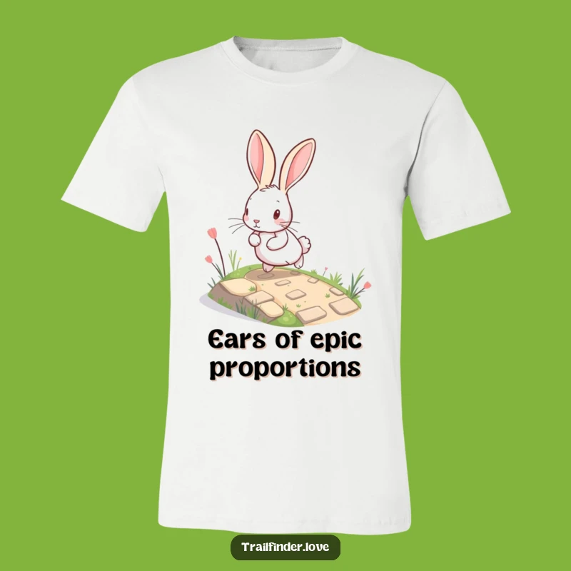 Funny Rabbit T-Shirt: Adorable Hare Leaping Up a Tiny Path, Great Funny Gift