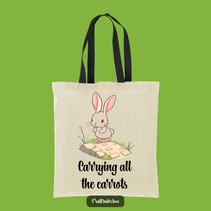 Funny Rabbit Tote Bag: Stylish Hare Bounding Up a Tiny Path, Chic Funny Gift