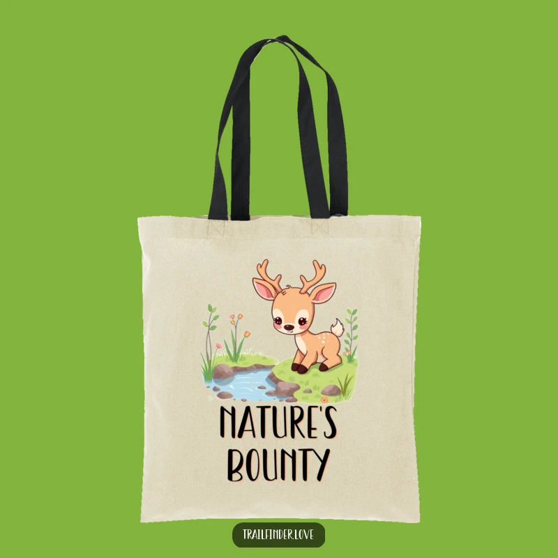 Funny Deer Tote Bag: Content Grazer Character Nature Bag, Practical Funny Gift